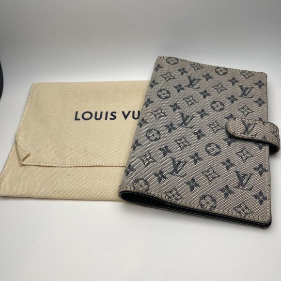 Louis Vuitton Vintage Mini Lin PM Passport Agenda Cover - Navy - Preowned - Picture 11 of 11